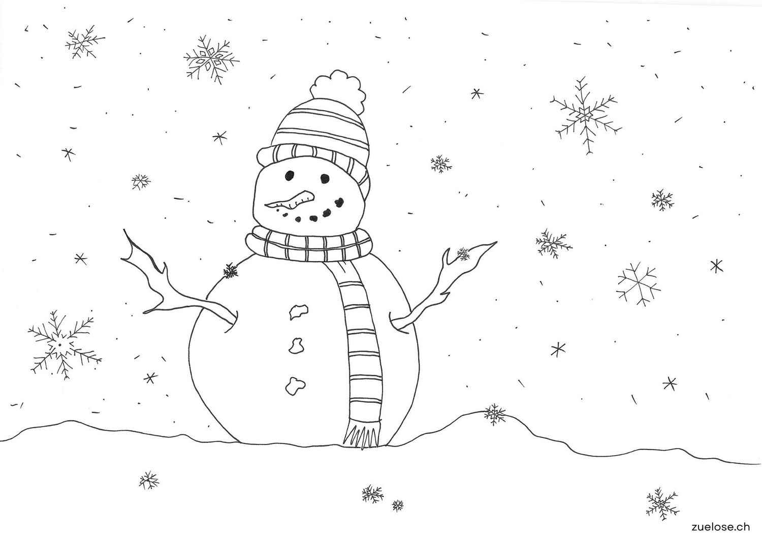 Ausmalbild Schneemann