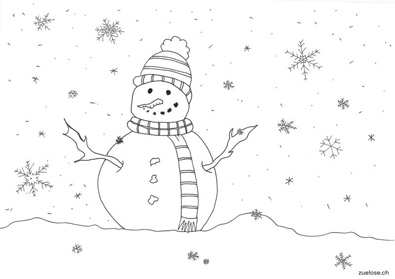 Ausmalbild Schneemann