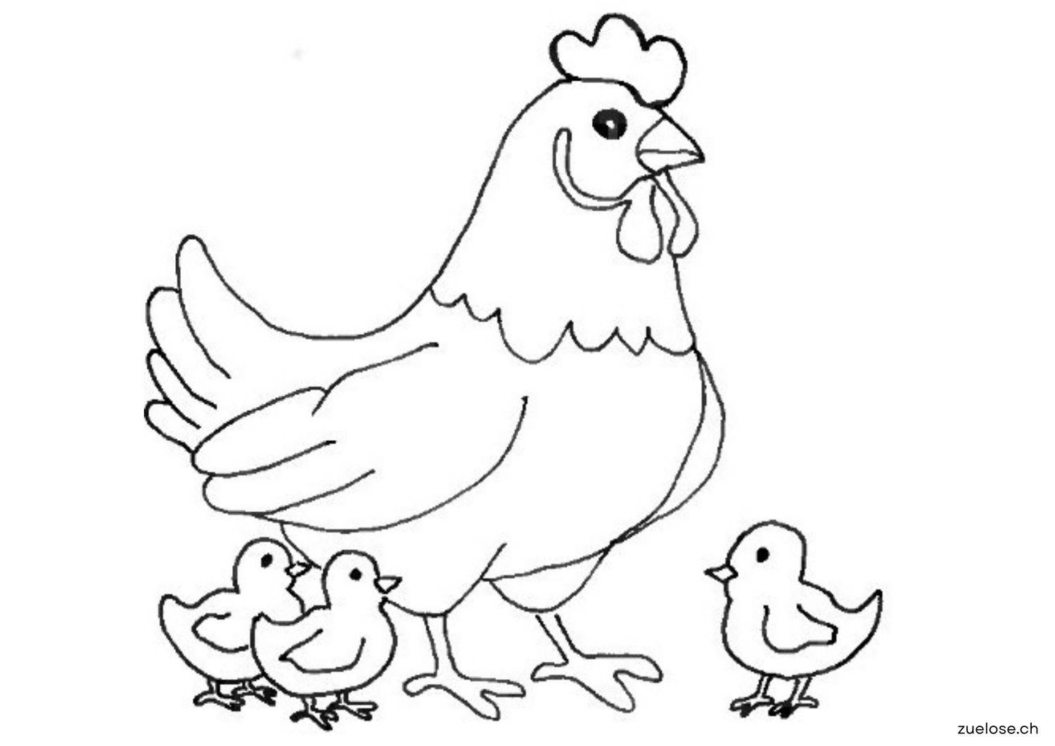 Ausmalbild Huhn
