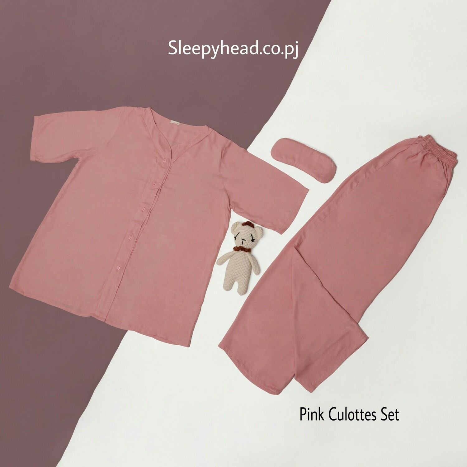 Pink culottes set