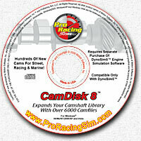 CamDisk8 For DynoSim5, Add-On CamFile Library (SHIP CDs)