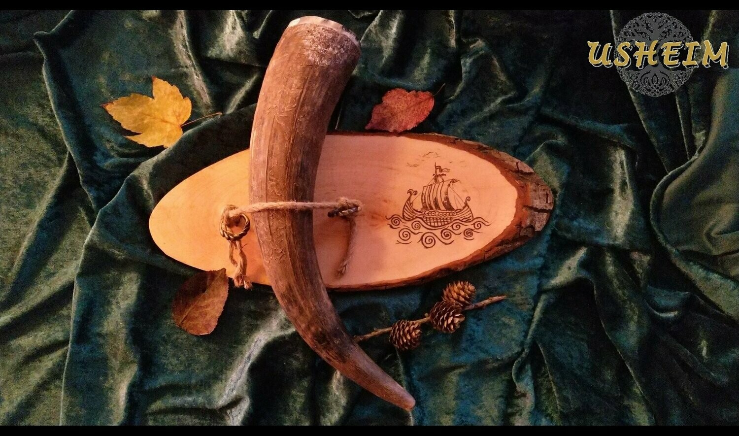 "Wikingerboot" - Wandhalterung für 1 Horn