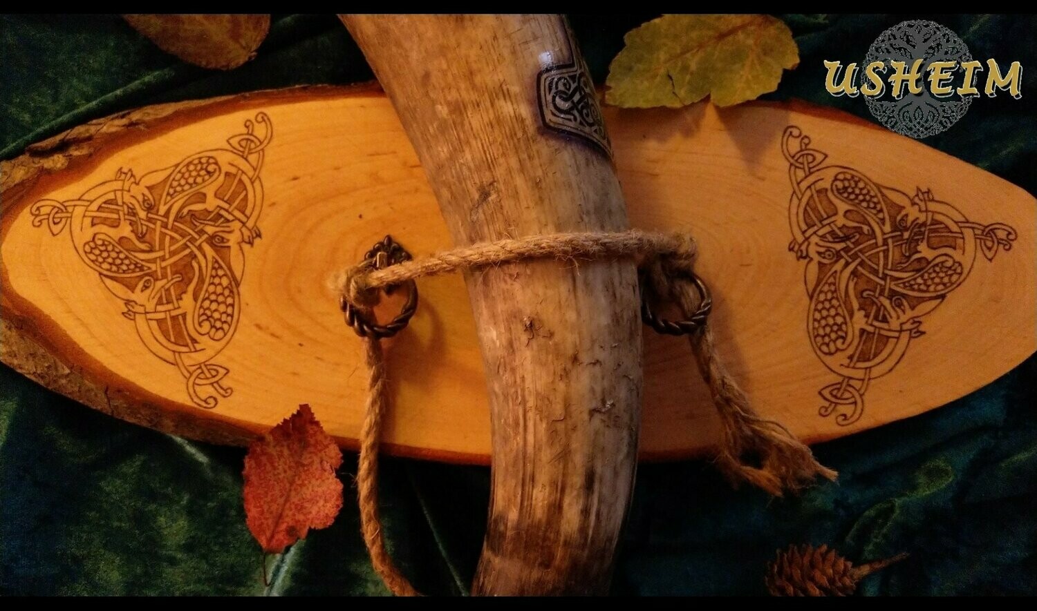 "Keltische Vögel" - Wandhalterung für 1 Horn