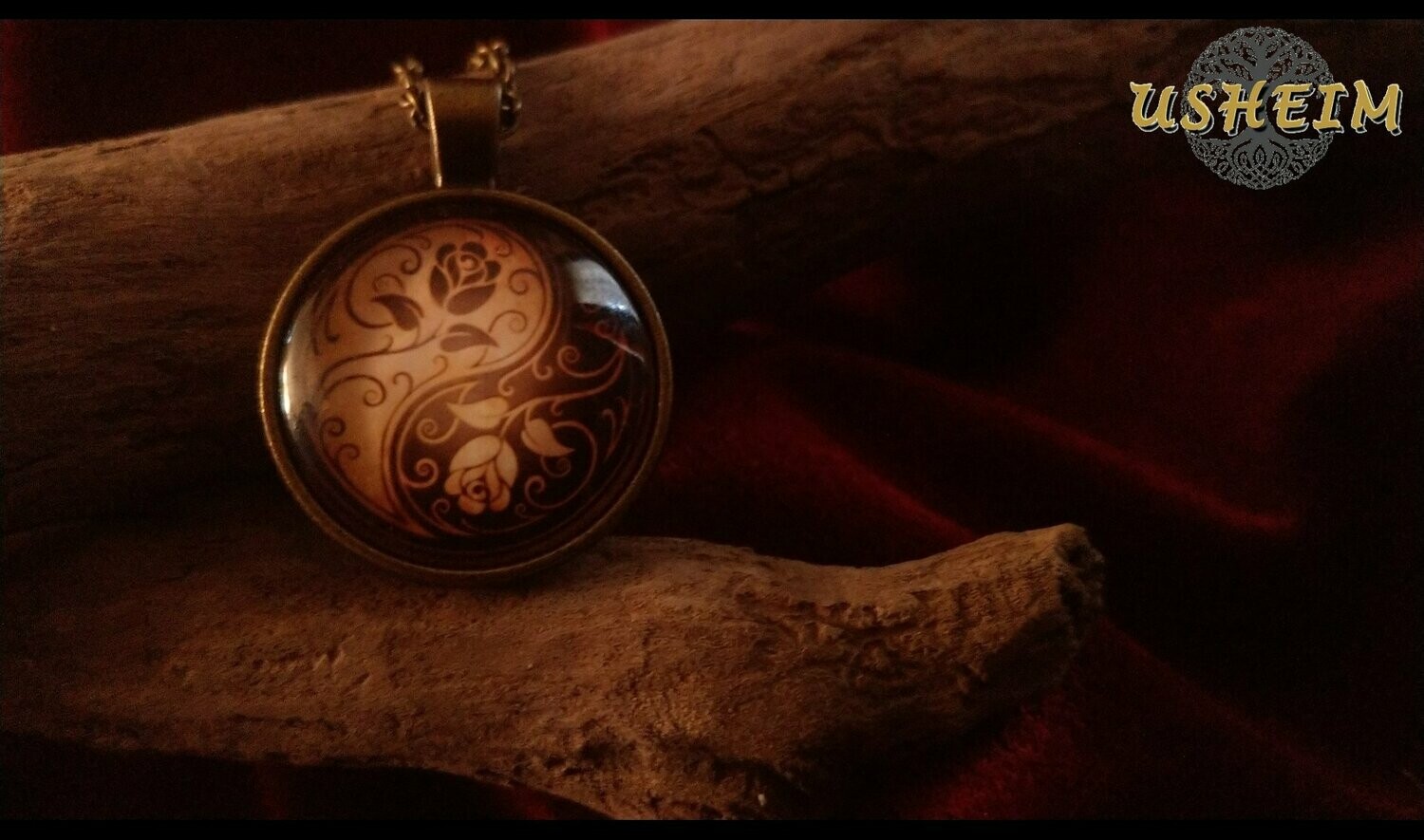 ​Glasanhänger "Yin Yang mit Rosen"