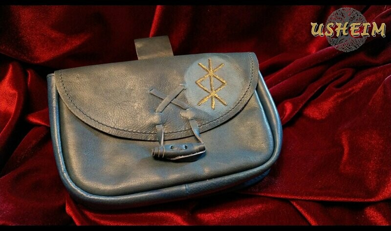 ​Gürteltasche „Trell“ -  blau mit aufgemalter Binderune