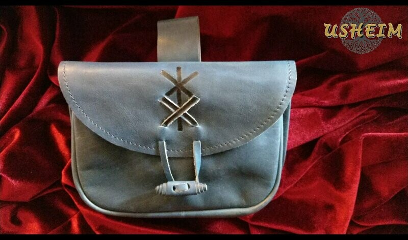 ​Gürteltasche „Trell“ -  blau mit eingebrannter Binderune