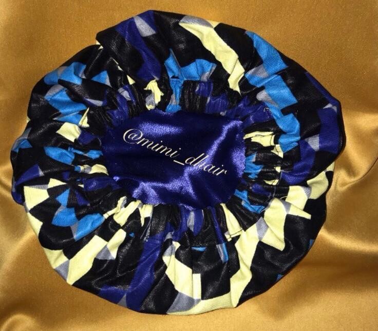 BONNET DE NUIT EN WAX ET SATIN POUR ENFANTS