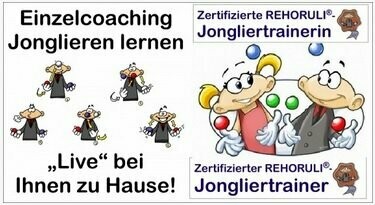 Einzelcoaching Jonglieren lernen für Anfänger - bei uns oder Ihnen zu Hause in München