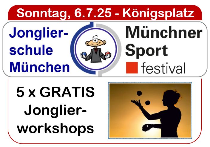 5 x GRATIS-Jonglier-Workshops am Sonntag, 6. Juli 2025 in München