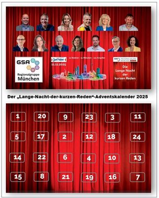 Adventskalender der Langen Nacht der kurzen Reden 2025