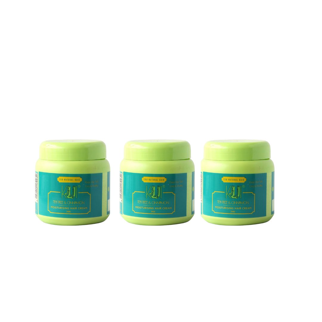 Kui® Tea Tree &amp; Cinnamon Hair Cream – 3-Pack Moisture Lock Bundle (Buy 2, Get 1 Half Price)