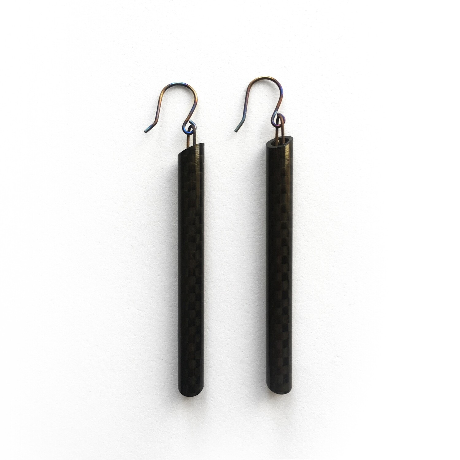 Minimalist carbon drop earrings