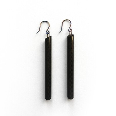 Minimalist carbon drop earrings