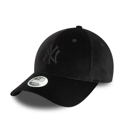 Casquette 9FORTY Adjustable New York Yankees Velours Midi Noir - Femme