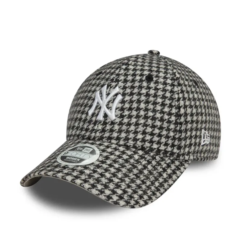 Casquette 9FORTY Adjustable New York Yankees Houndstooth Noir