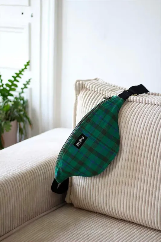 Sac banane OLIVIA tartan vert