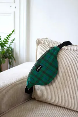 Sac banane OLIVIA tartan vert