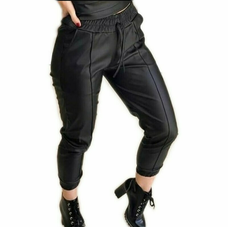 CALÇA JOGGER COURO
