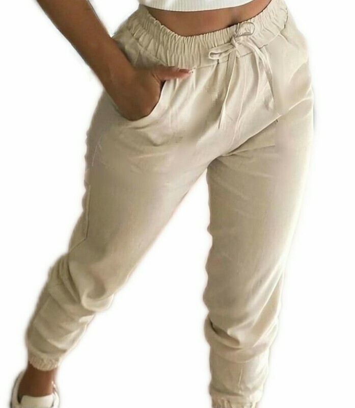 CALÇA JOGGER LINHO CRU