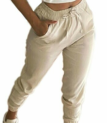 CALÇA JOGGER LINHO CRU