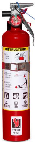 Strike First 2.5lb. ABC Fire Extinguisher 1A10BC rated with Vehicle Bracket