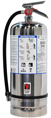 Strike First 6L Wet Chemical (Class K - Kitchen) Portable Fire Extinguisher With Wall Hook