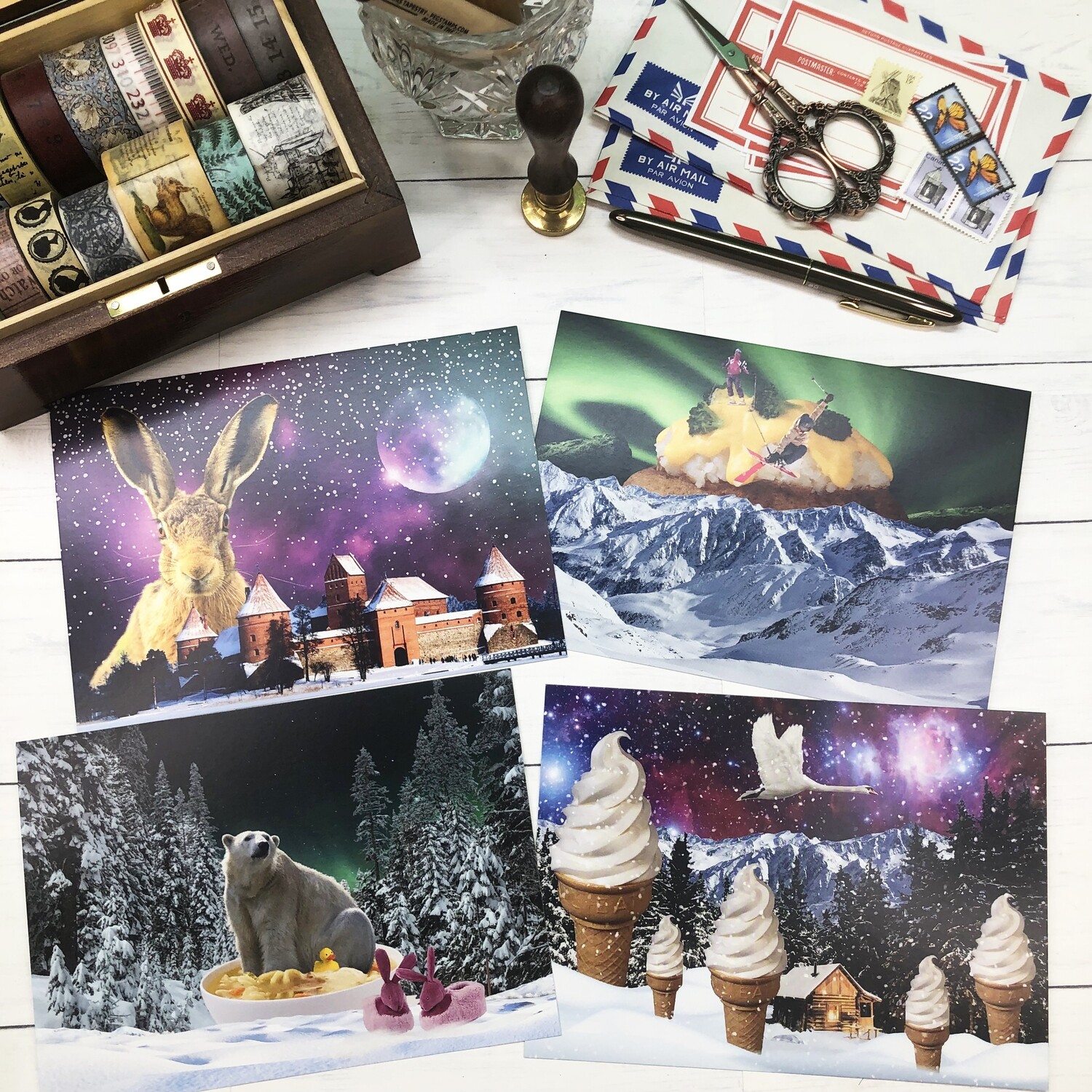 Winter Wonderland Collage Postcards