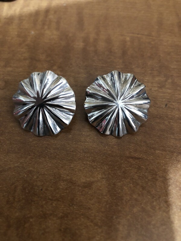 1” Sterling Silver Fluted Earrings