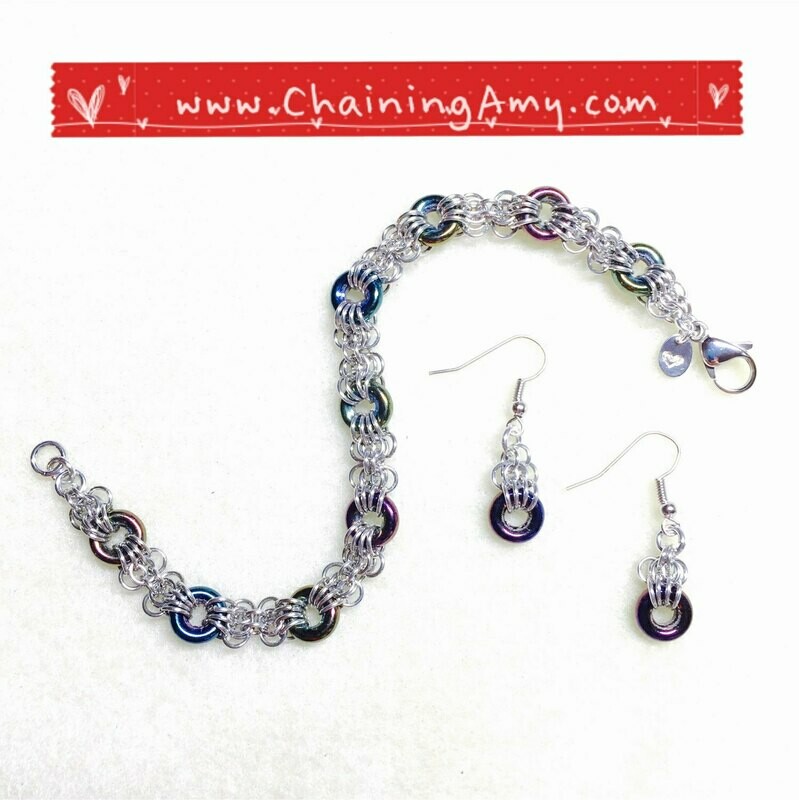 Purple Iris Glass Butterfly Bracelet