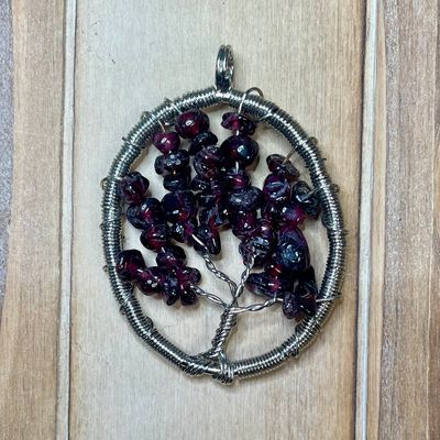 Garnet Tree of Life Pendant