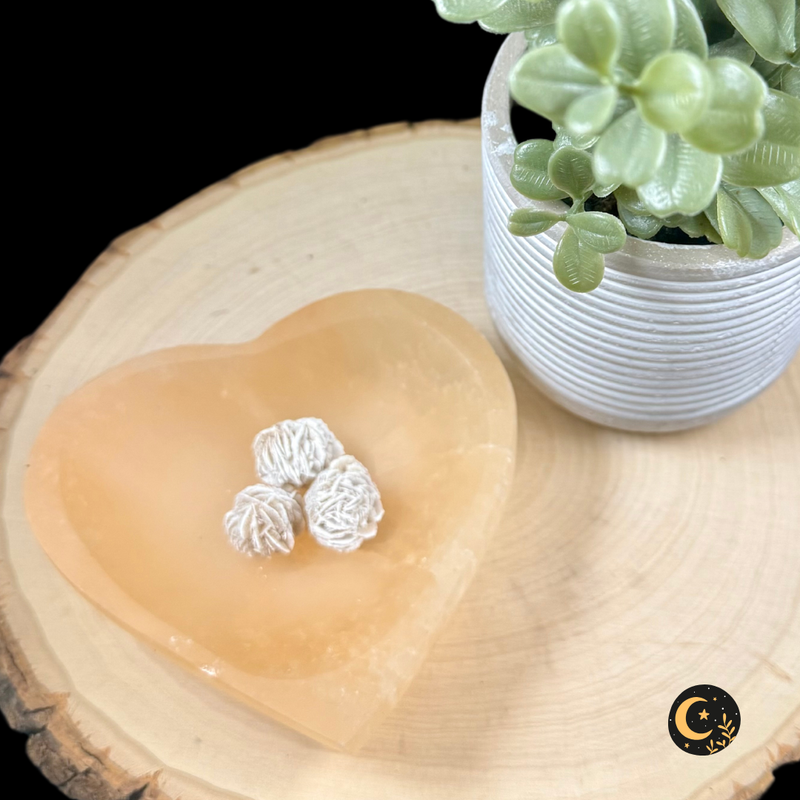 Orange Selenite Heart-Shaped Bowl
