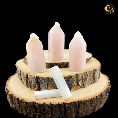 Rose Quartz 4-Sided Crystal Towers