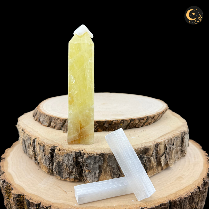 Golden Healer Quartz 4-Sided Crystal Tower Golden Healer Quartz 4-Sided Crystal Tower