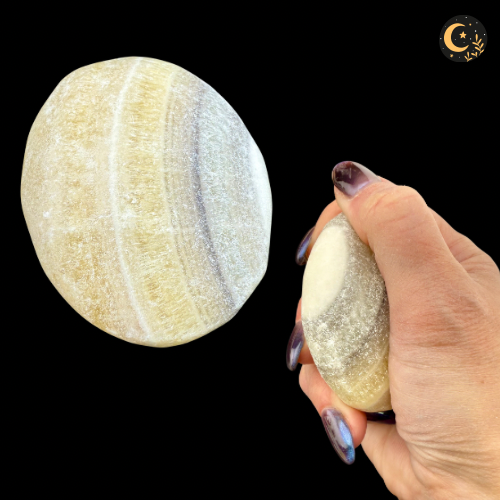 Zebra Calcite Palm Stone