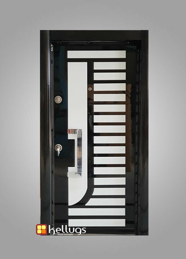 3ft Black Glossy Security Door