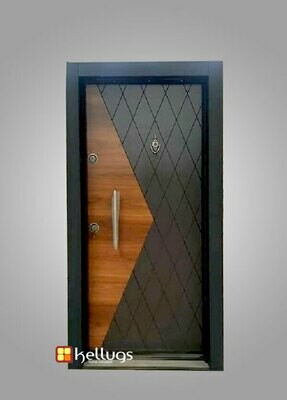 3ft brown and black security door
