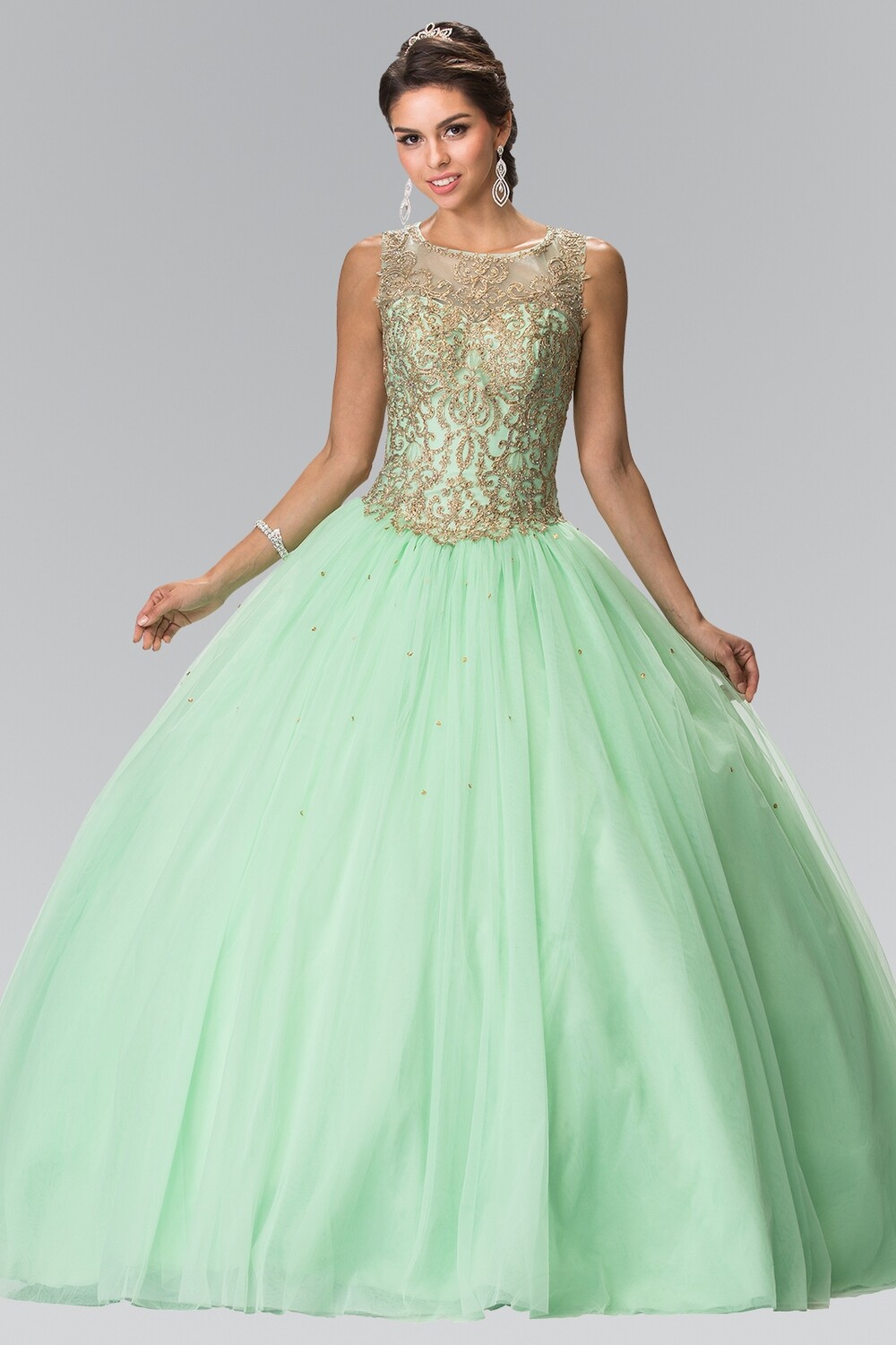 Illusion Sweetheart Gown