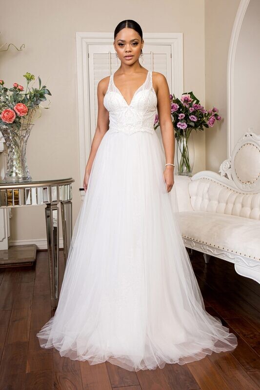V-Neck Back Wedding Dress