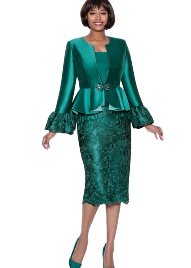 3 PC Lace Embroidery Skirt Suit