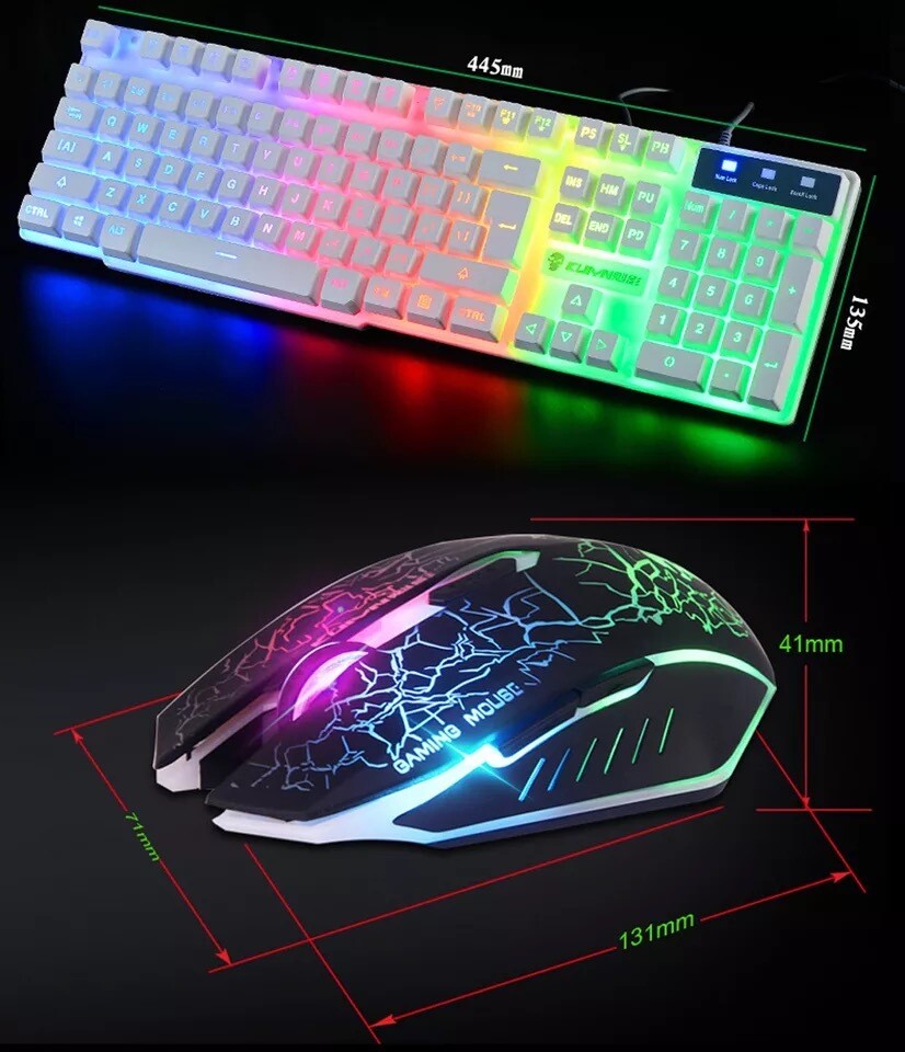 Led gaming keyboard and mouse