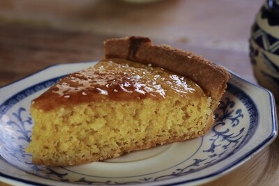 Tarta de elote (rebanada)