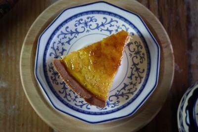 Tarta de elote (rebanada)