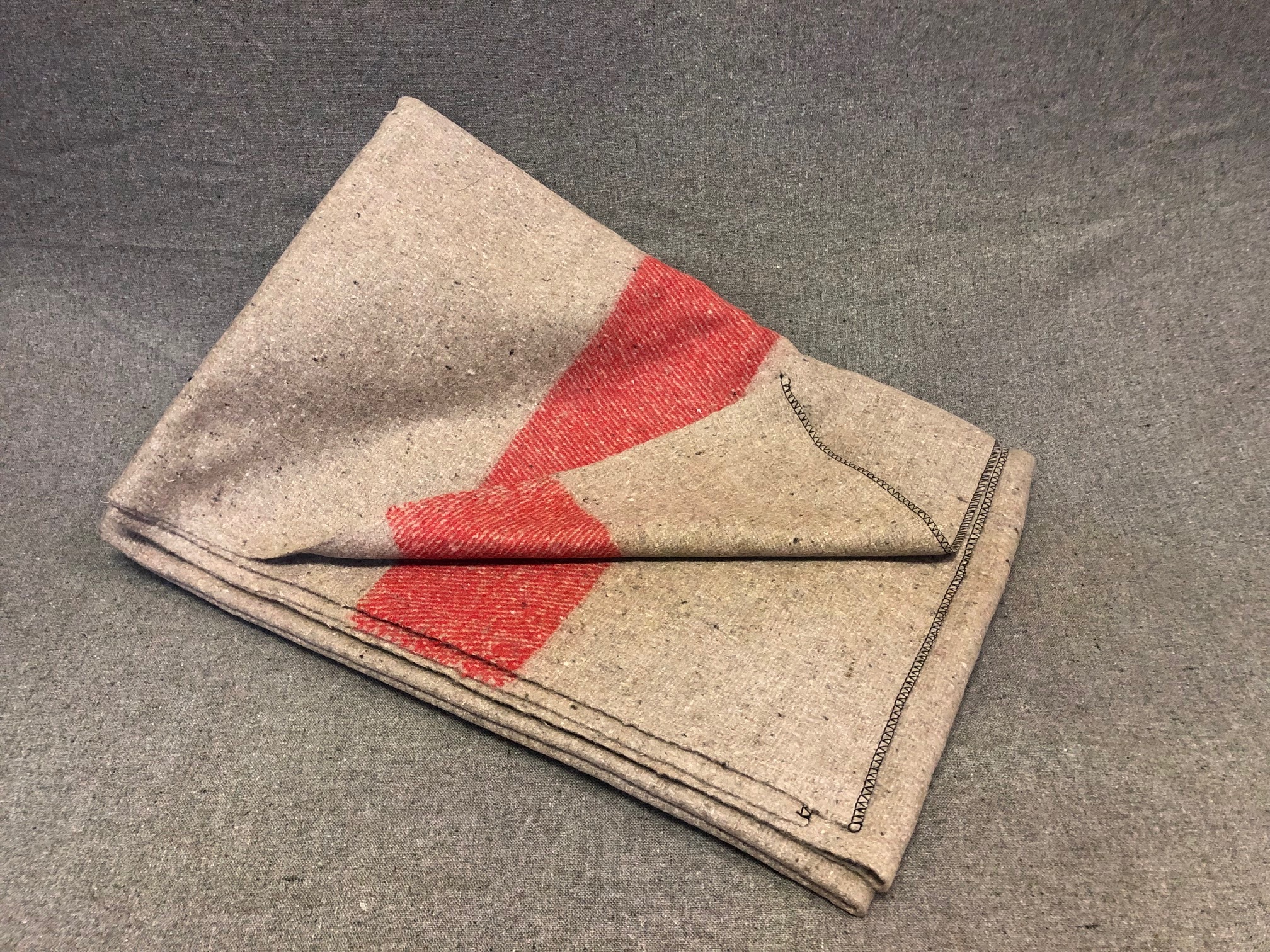 Light Brown Blanket with Red Stripe Purchase Reproduction Veteran