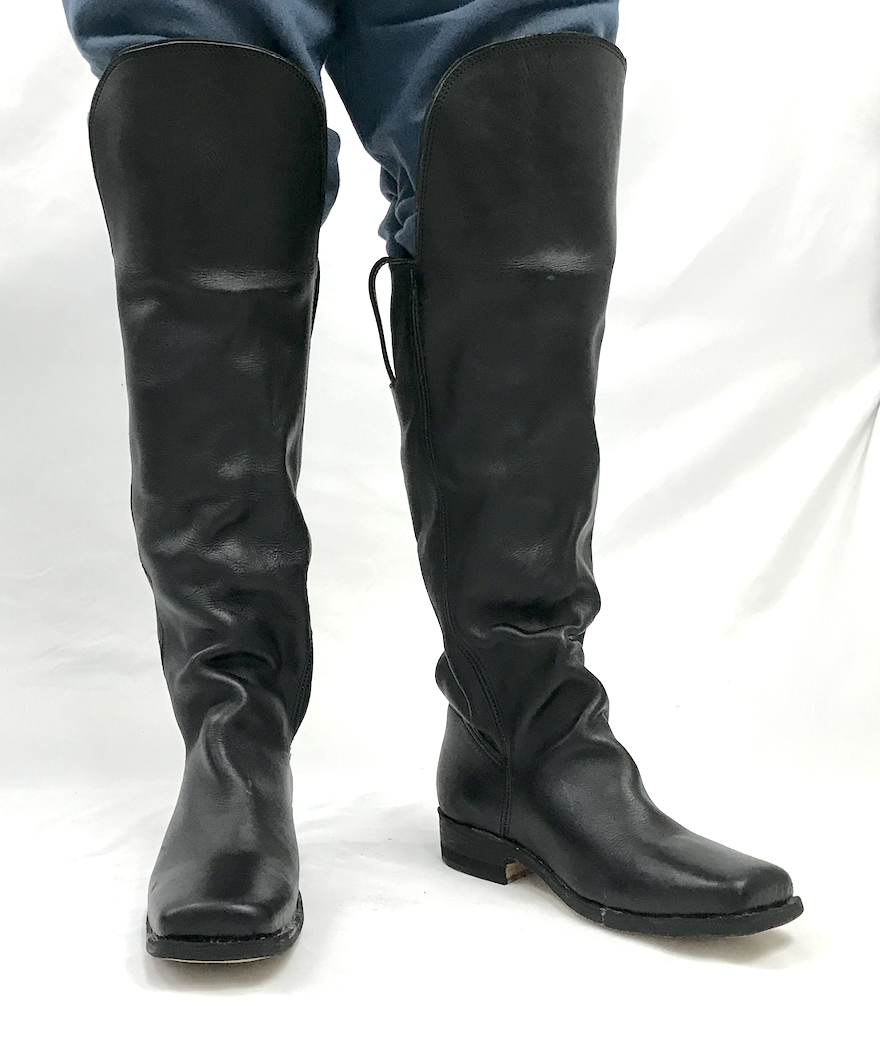 Black Leather Boots with Knee Flap | Purchase Reproduction Veteran Arms ...