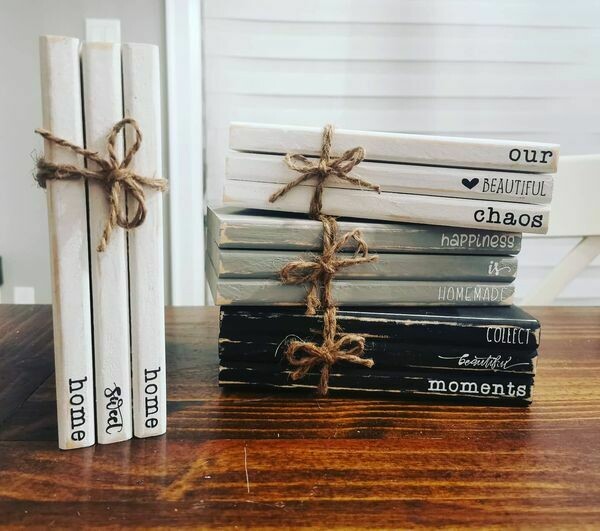 Rustic Faux Book Stack