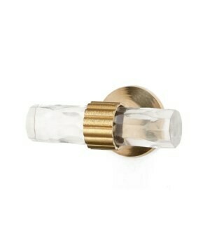 Knob - Brass and Glass T Shaped