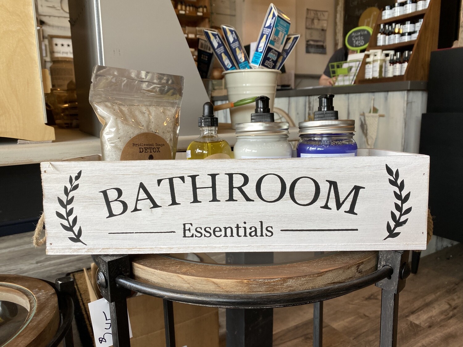 Bathroom Essentials -  wood box