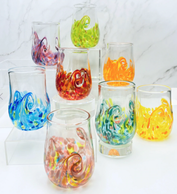 Kingston Glass Studio Twisty Cups