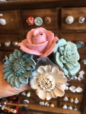 Coloured Floral Knobs