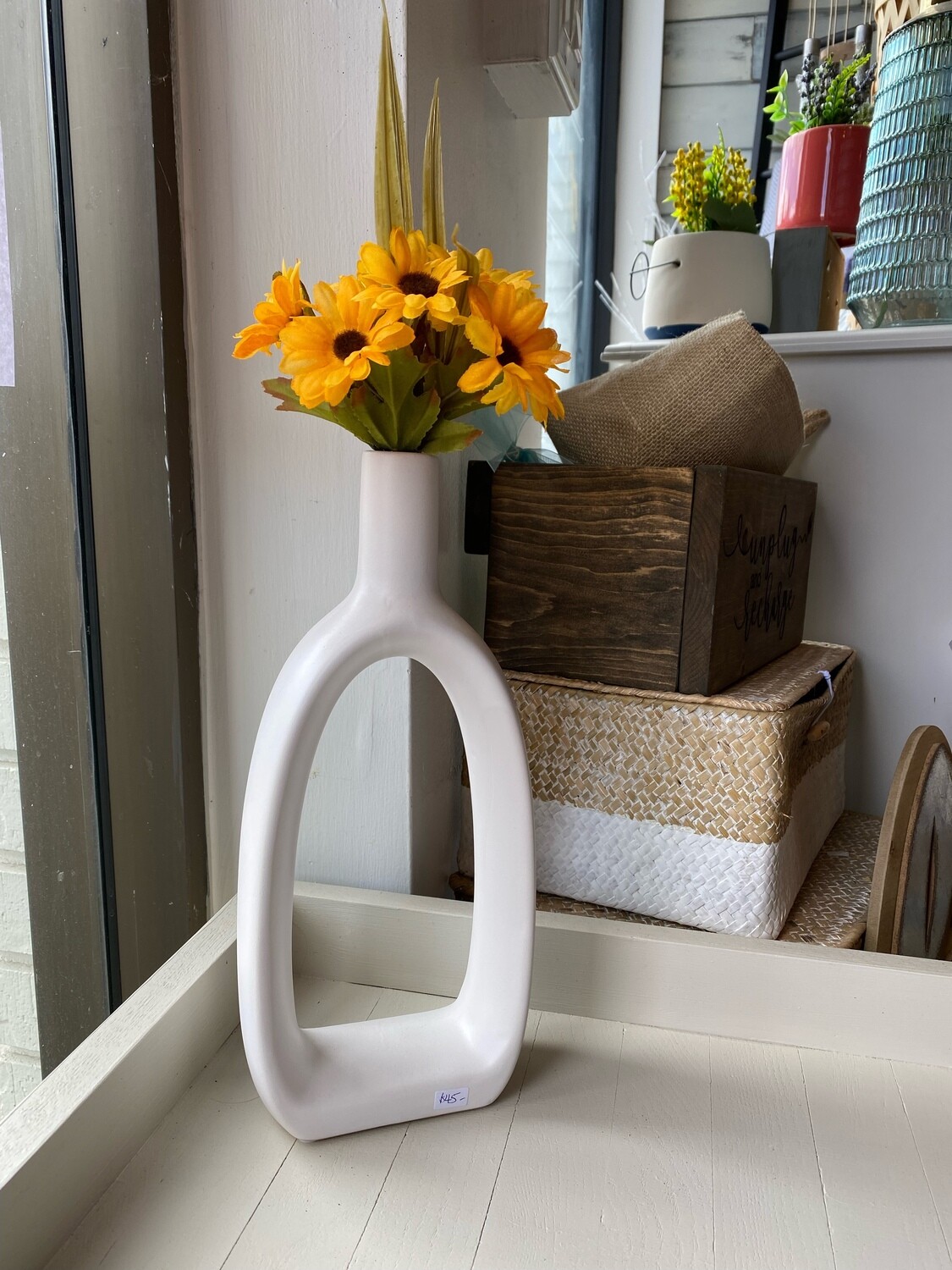 Octavia White Ceramic Vase - Tall